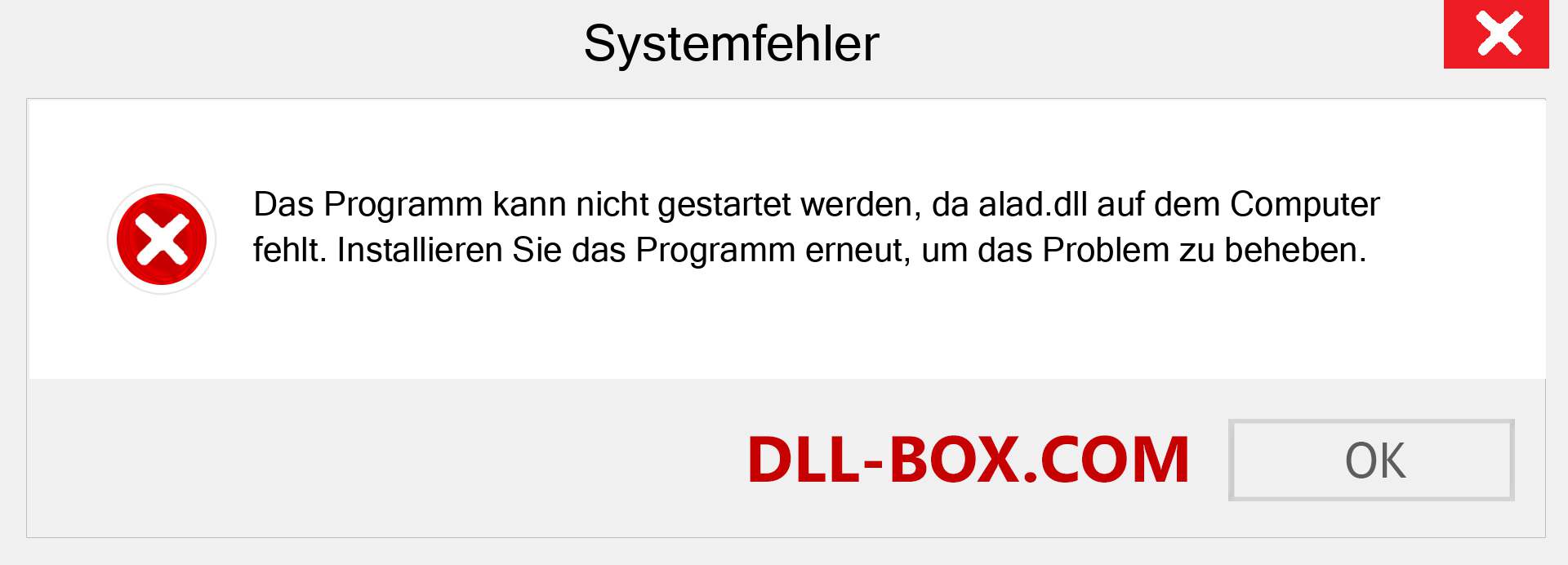 alad.dll-Datei fehlt?. Download für Windows 7, 8, 10 - Fix alad dll Missing Error unter Windows, Fotos, Bildern